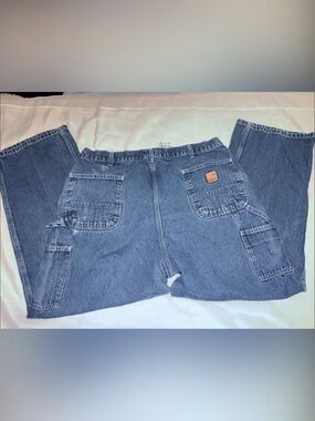 Carhartt Blue Denim Carpenter Pants with Patch Pocket vintage 40W 30L